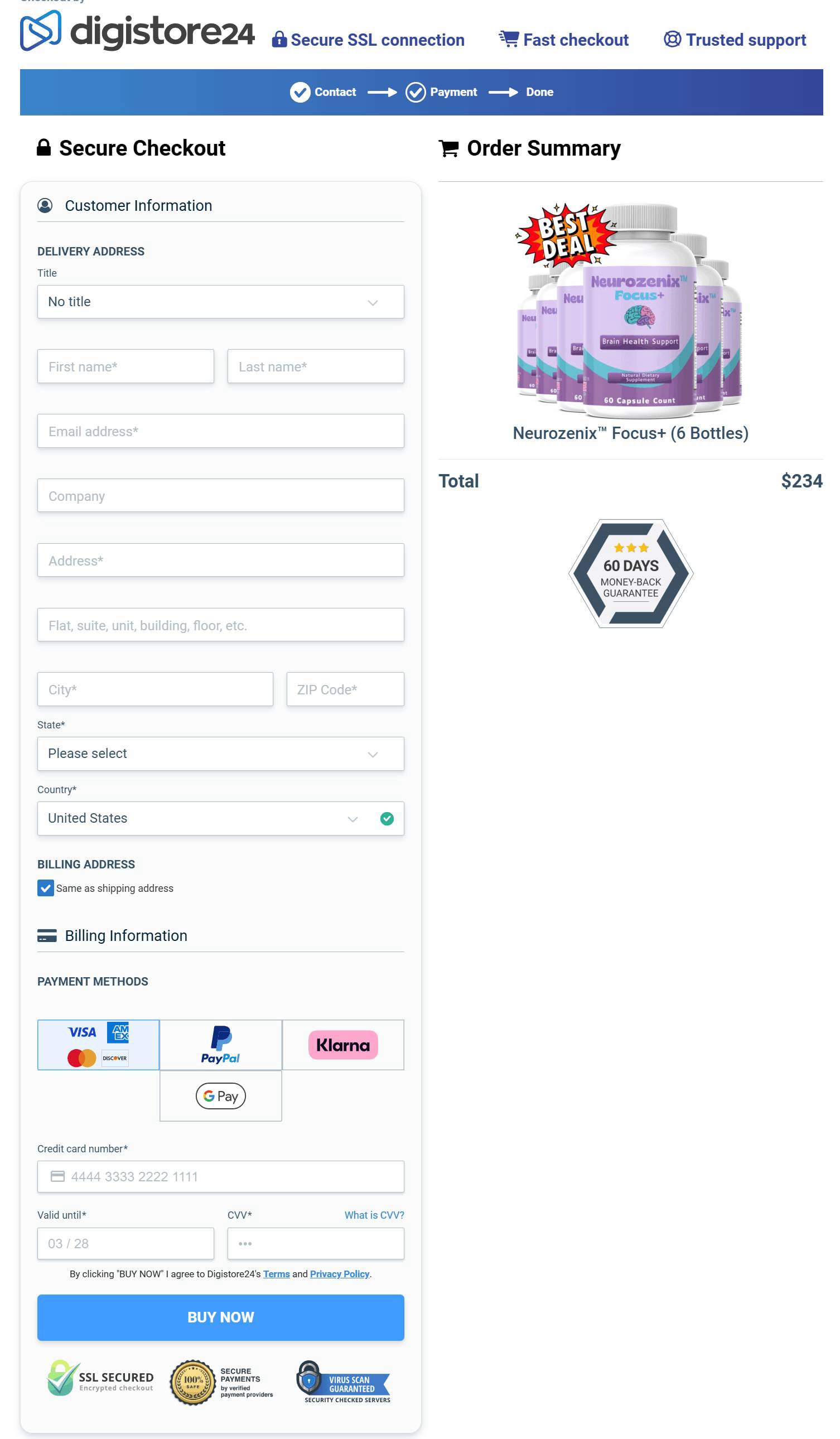 Neurozenix Focus+ Weigth Loss